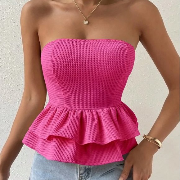 Pink Frenchy Bow Back Tube Top - Picture 4 of 4